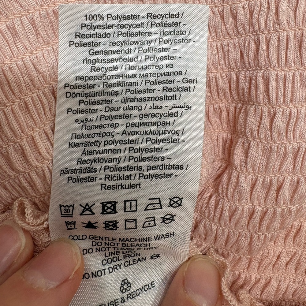 Vero Moda Pink Smocked Puff Sleeve Cute Top - XS - Picture 7 of 7